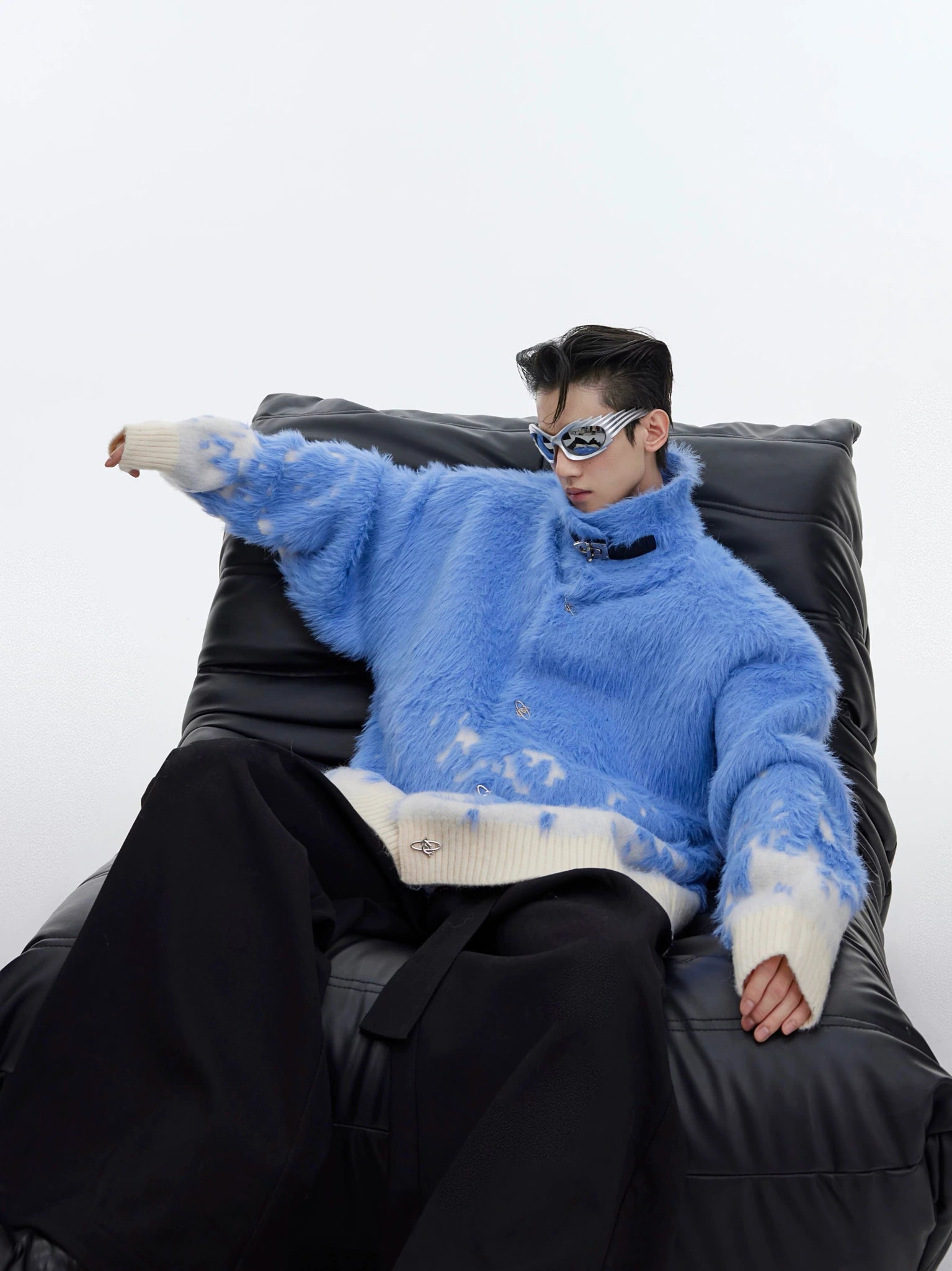 Gradient Knit Sweater Jacket with Metal Button Detail - main image 2