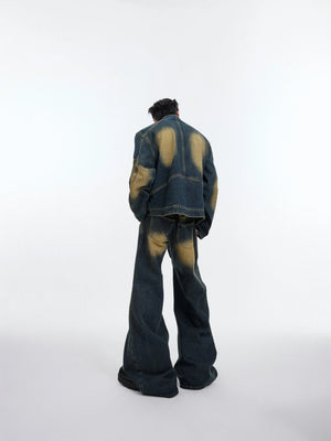 Deconstructed Washed Denim Jacket | Avant-Garde Style - main image 3