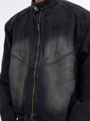 Deconstructed Washed Denim Jacket | Avant-Garde Style - main image 5