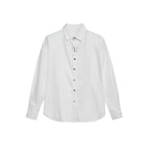 Liquid-Light Oversized Shoulder-Pad Shirt - White