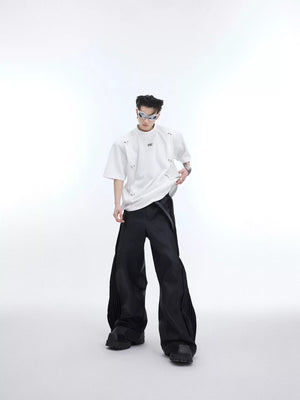 Deconstructed Metal Accent Oversized T-Shirt | Unisex - main image 1