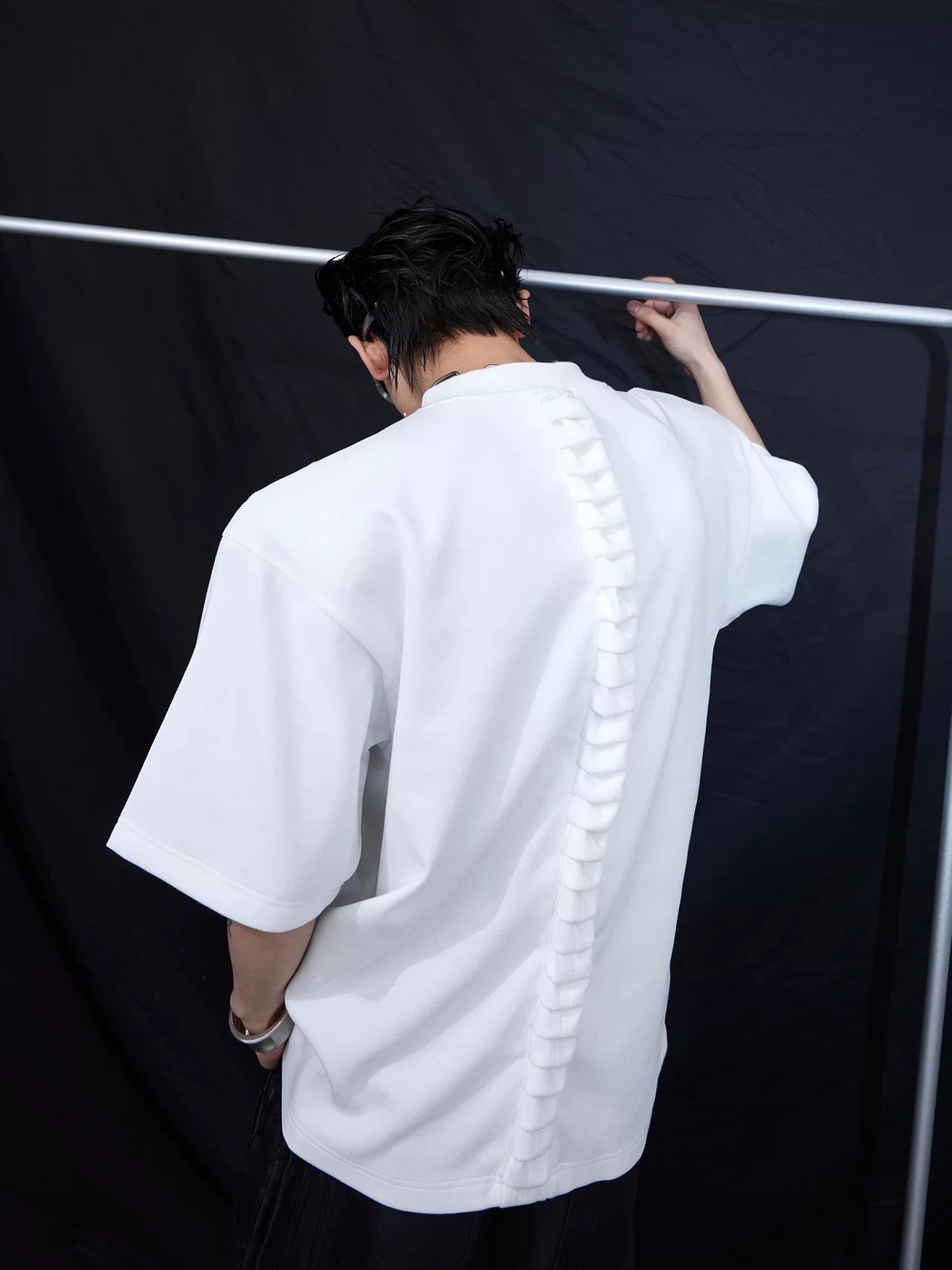 Deconstructed Metal Accent Oversized T-Shirt | Unisex - main image 2