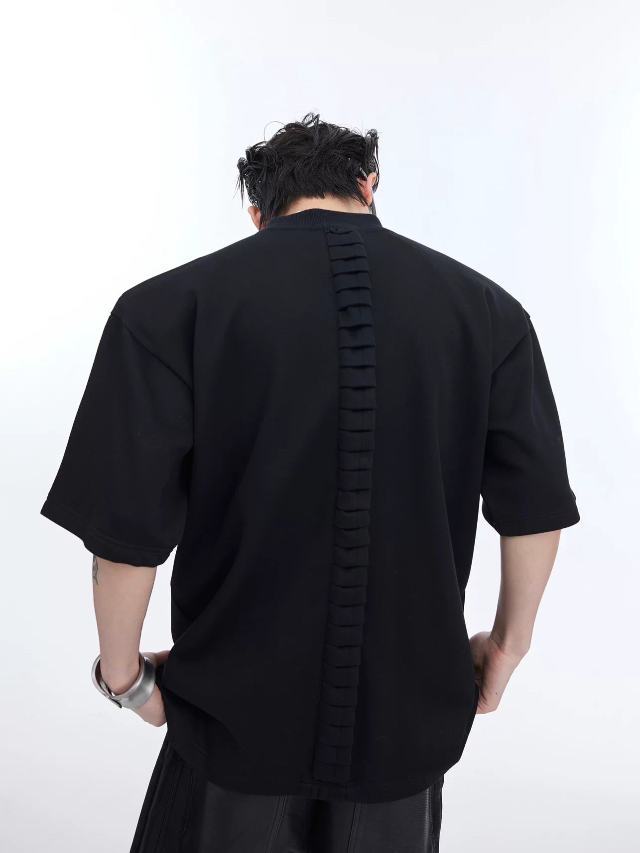 Deconstructed Metal Accent Oversized T-Shirt | Unisex - main image 5