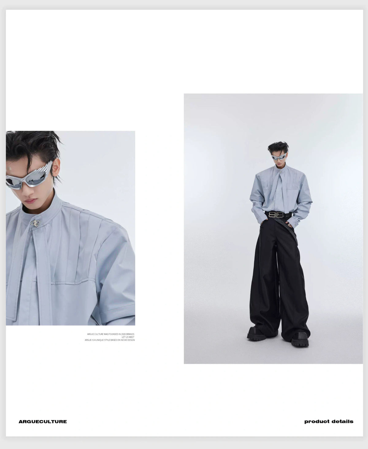 Pleated Ribbon Oversized Shirt | Avant-Garde Streetwear - description image 8