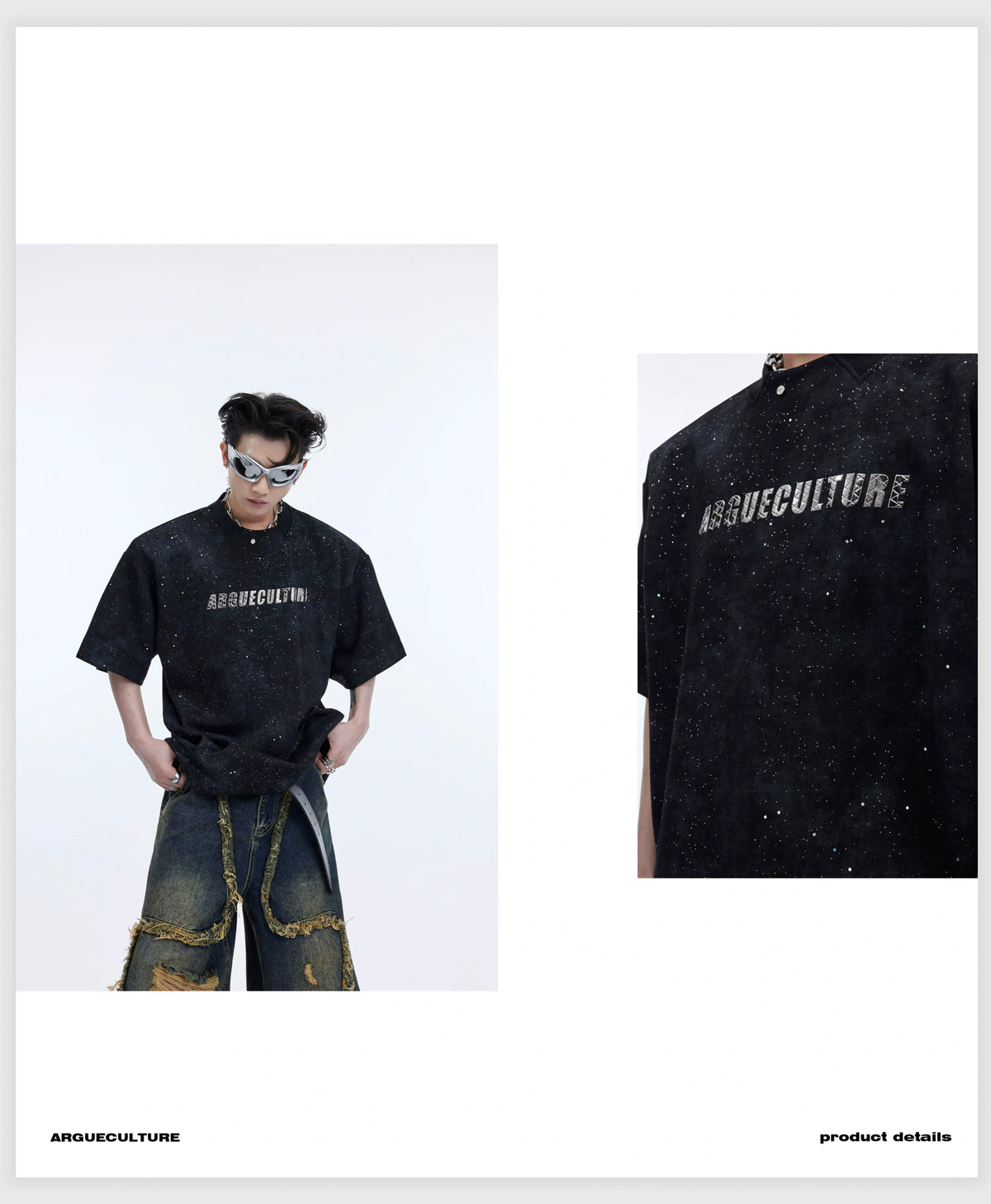 Metal Logo Shoulder-Pad T-Shirt | Relaxed Cotton - description image 3