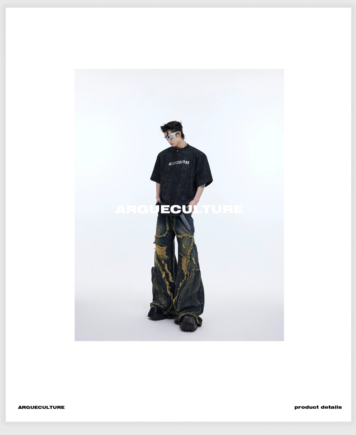 Metal Logo Shoulder-Pad T-Shirt | Relaxed Cotton - description image 6
