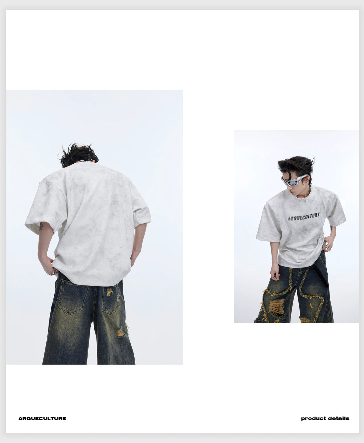 Metal Logo Shoulder-Pad T-Shirt | Relaxed Cotton - description image 11