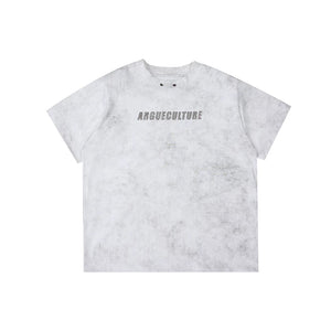Metal Logo Shoulder-Pad T-Shirt | Relaxed Cotton - Gray