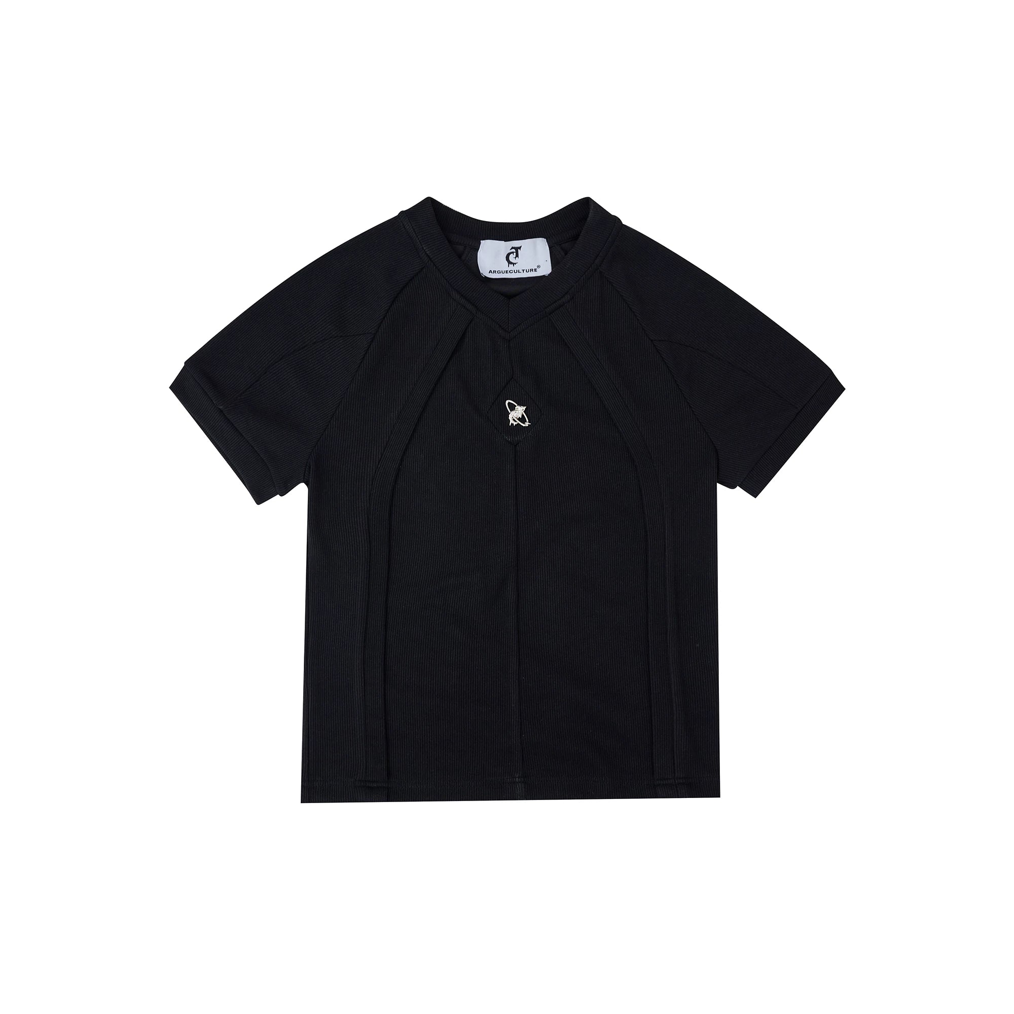 Deconstructed Slim-Fit Unisex T-Shirt | Short Sleeve - Black