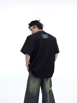 3D Relief Spliced Oversized T-Shirt | Unisex Streetwear - main image 2
