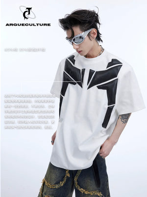 3D Relief Spliced Oversized T-Shirt | Unisex Streetwear - main image 4