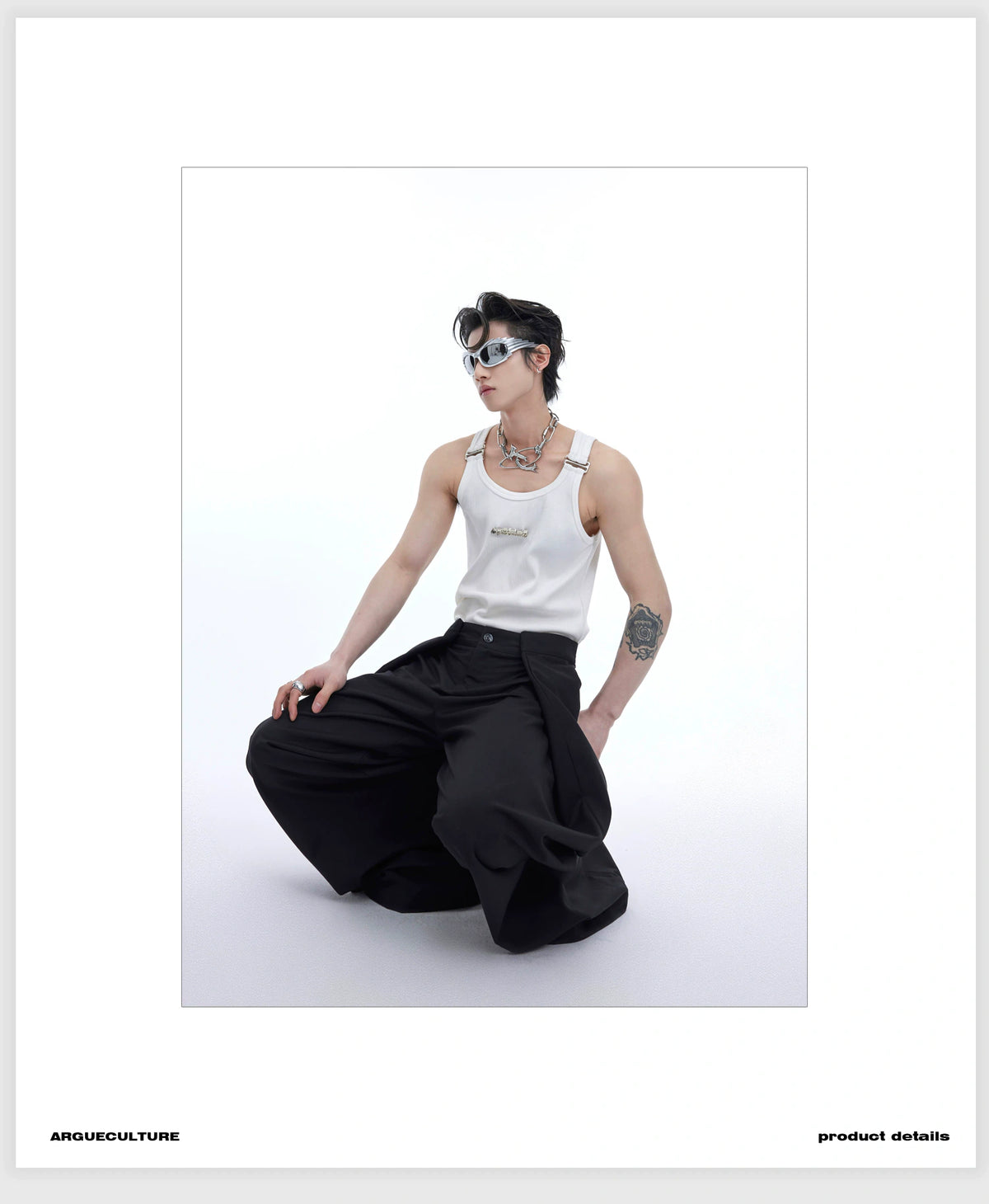 Metal-Trim Fitted Tank Vest | Unisex Streetwear - description image 3