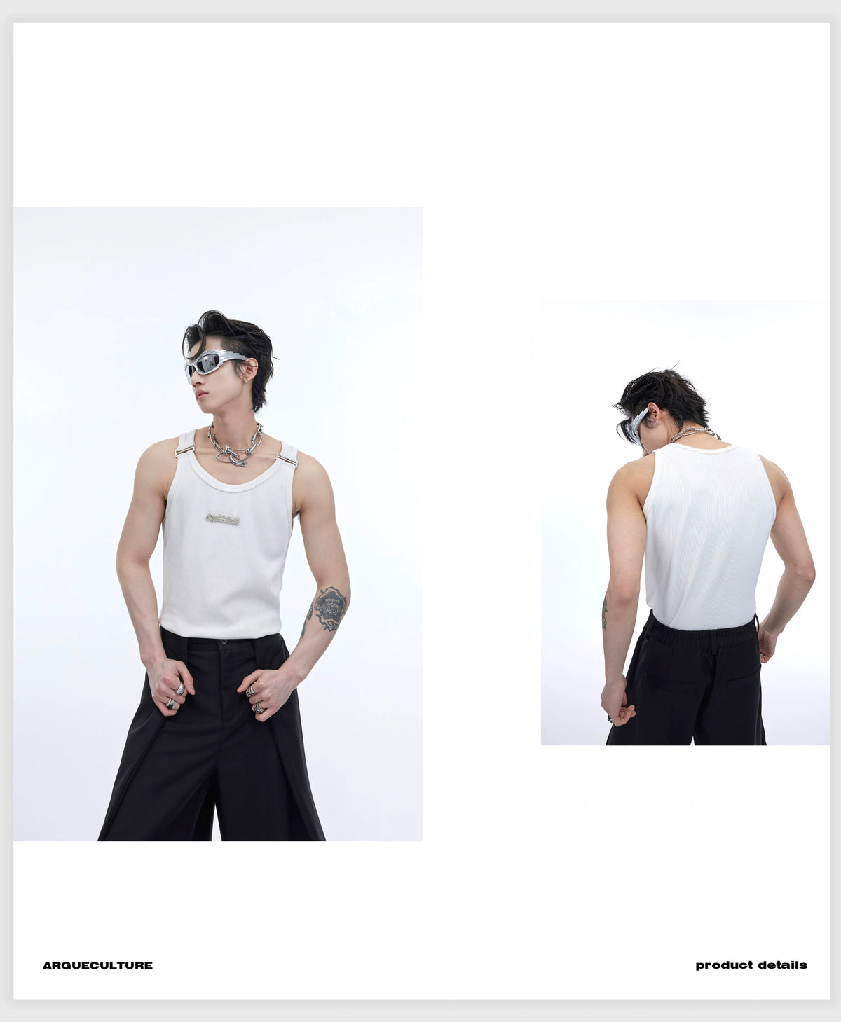 Metal-Trim Fitted Tank Vest | Unisex Streetwear - description image 4