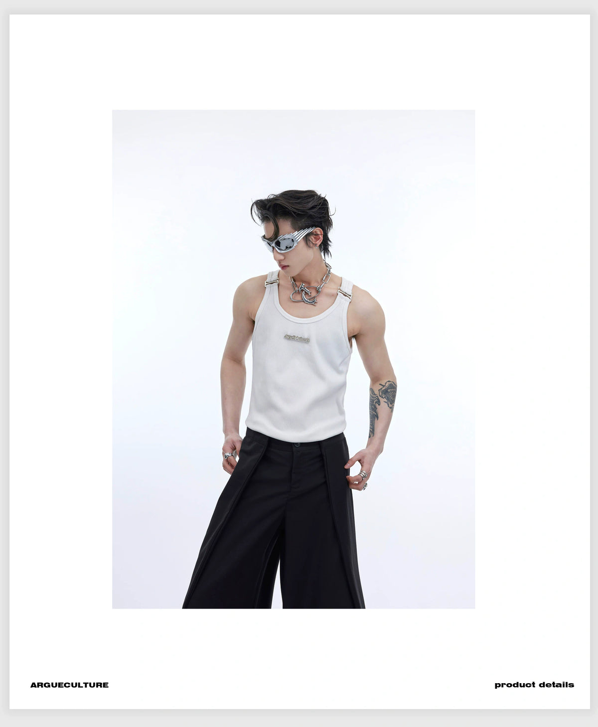 Metal-Trim Fitted Tank Vest | Unisex Streetwear - description image 5