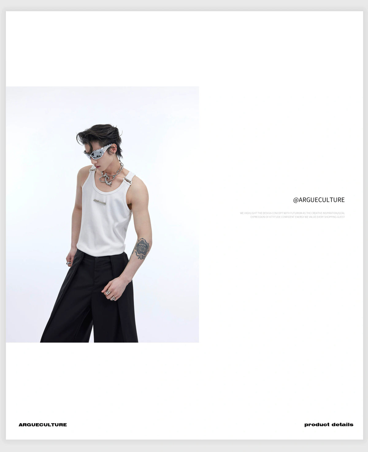 Metal-Trim Fitted Tank Vest | Unisex Streetwear - description image 6