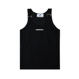 Metal-Trim Fitted Tank Vest | Unisex Streetwear - Black