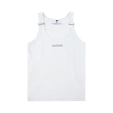 Metal-Trim Fitted Tank Vest | Unisex Streetwear - White