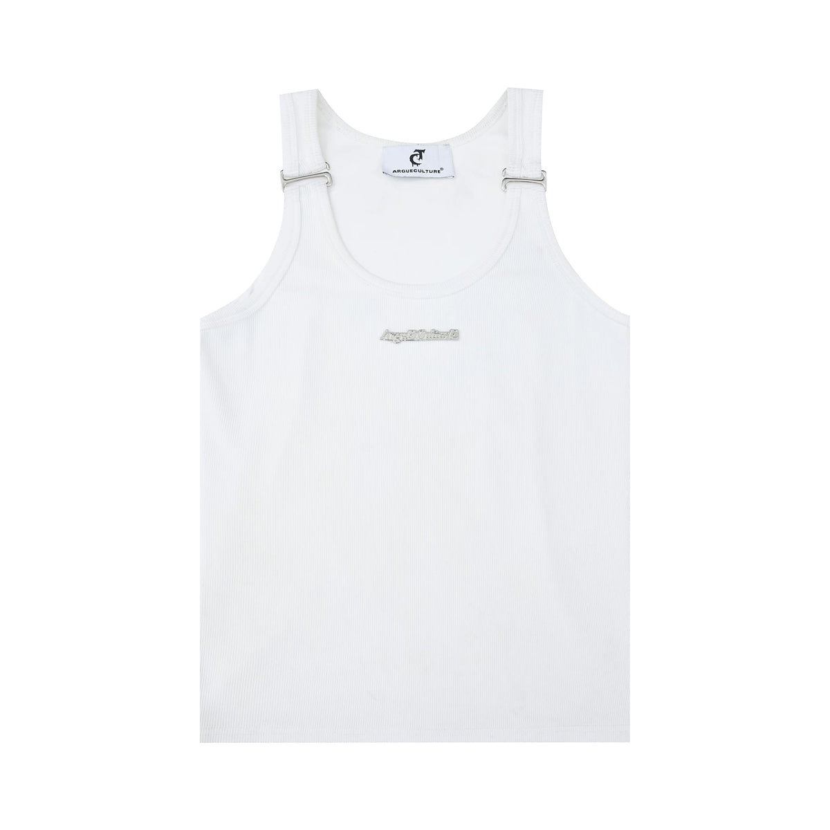 Metal-Trim Fitted Tank Vest | Unisex Streetwear - White