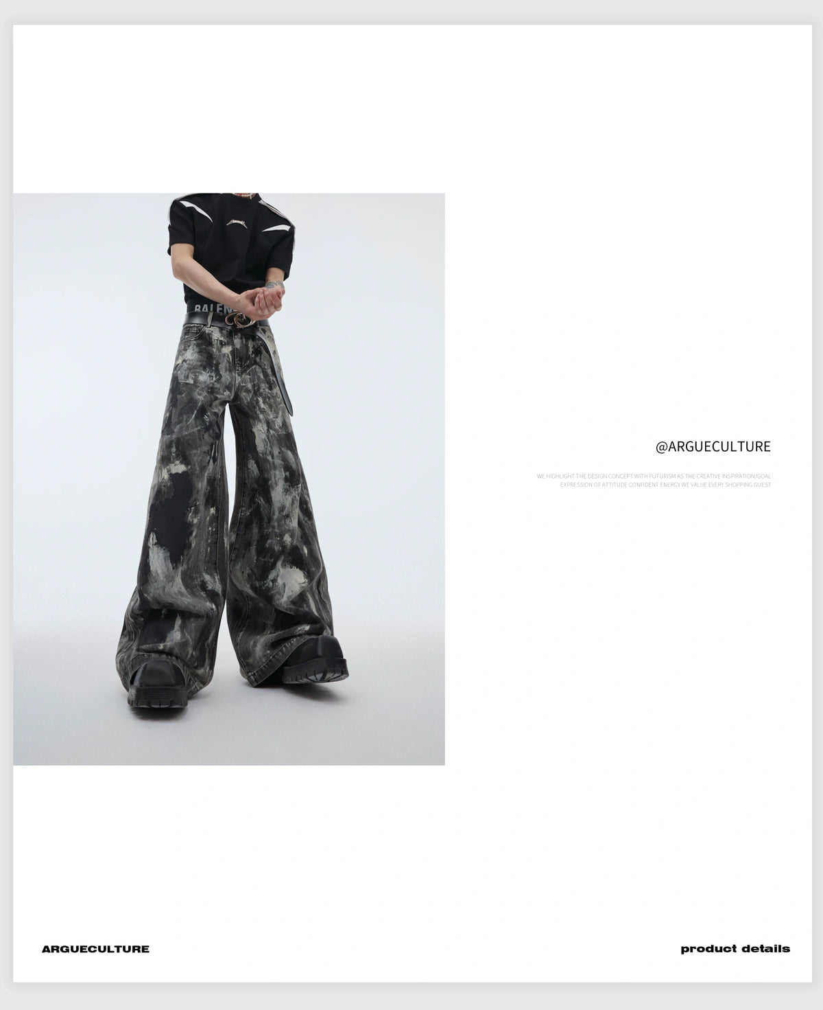 Relaxed Straight-Leg Washed Jeans | Cotton Denim - description image 5