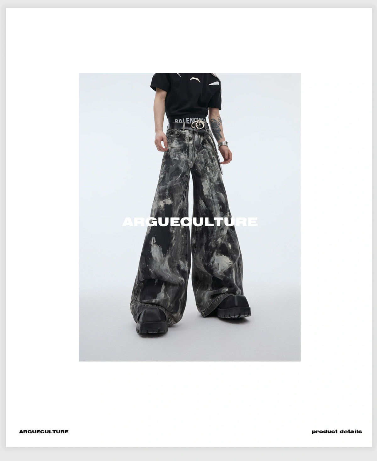 Relaxed Straight-Leg Washed Jeans | Cotton Denim - description image 6