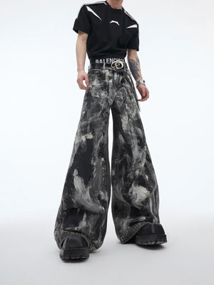 Relaxed Straight-Leg Washed Jeans | Cotton Denim - main image 2
