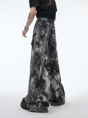 Relaxed Straight-Leg Washed Jeans | Cotton Denim - main image 3