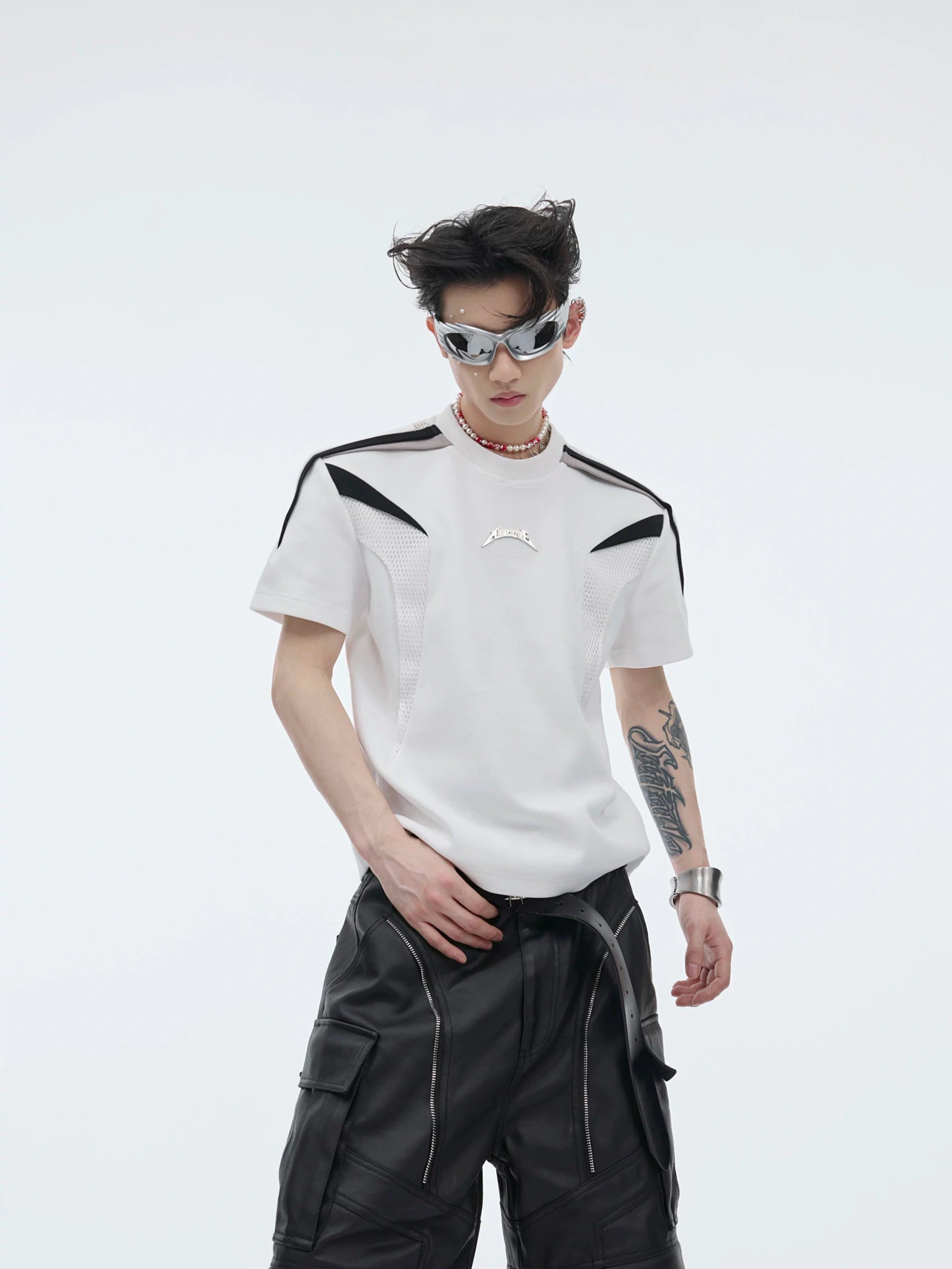 Structured Panel Crewneck T-Shirt | Unisex Style - main image 1