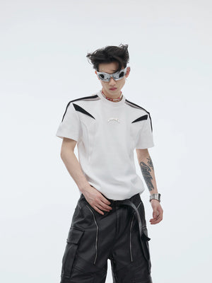 Structured Panel Crewneck T-Shirt | Unisex Style - main image 1