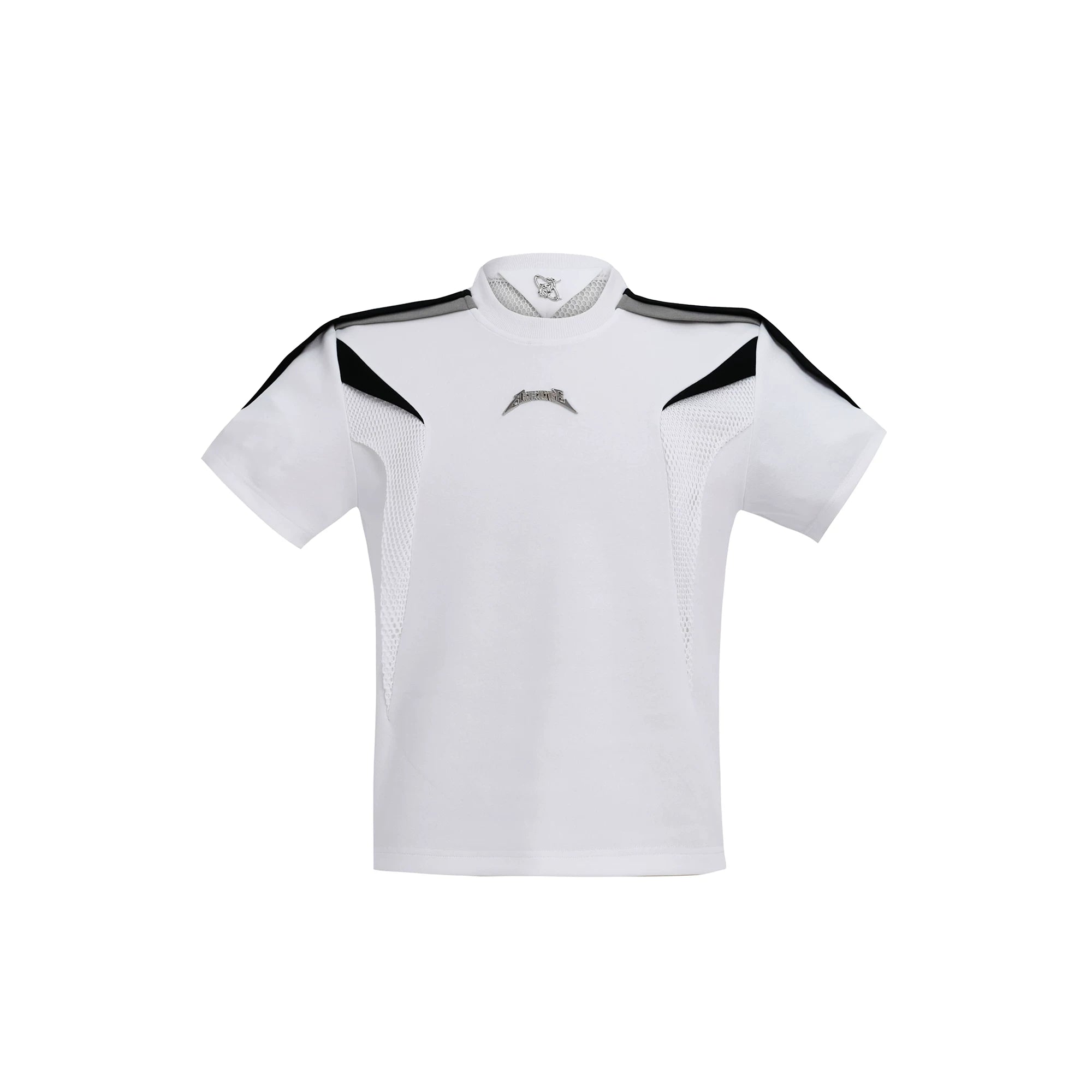 Structured Panel Crewneck T-Shirt | Unisex Style - White