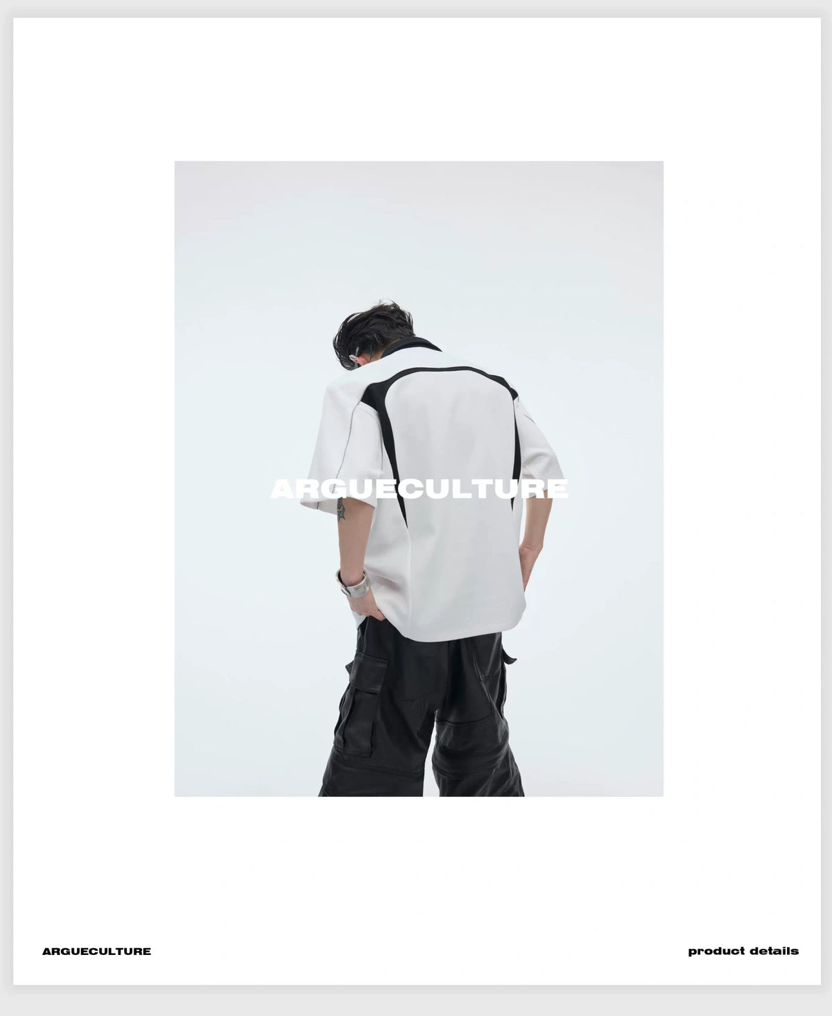 Color-Blocked Deconstructed Polo Tee | Relaxed Fit - description image 7