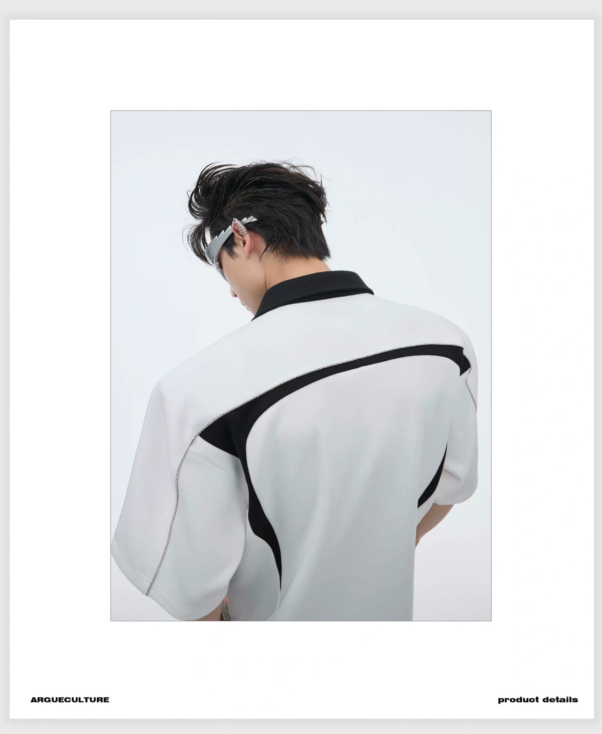 Color-Blocked Deconstructed Polo Tee | Relaxed Fit - description image 9