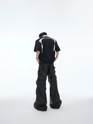 Color-Blocked Deconstructed Polo Tee | Relaxed Fit - main image 3