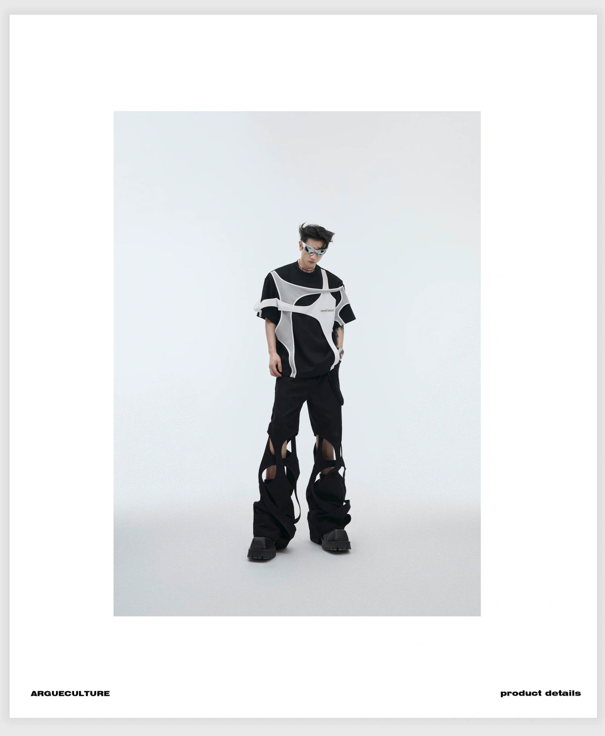 Deconstructed Layered Shoulder-Pad Tee | Streetwear - description image 6