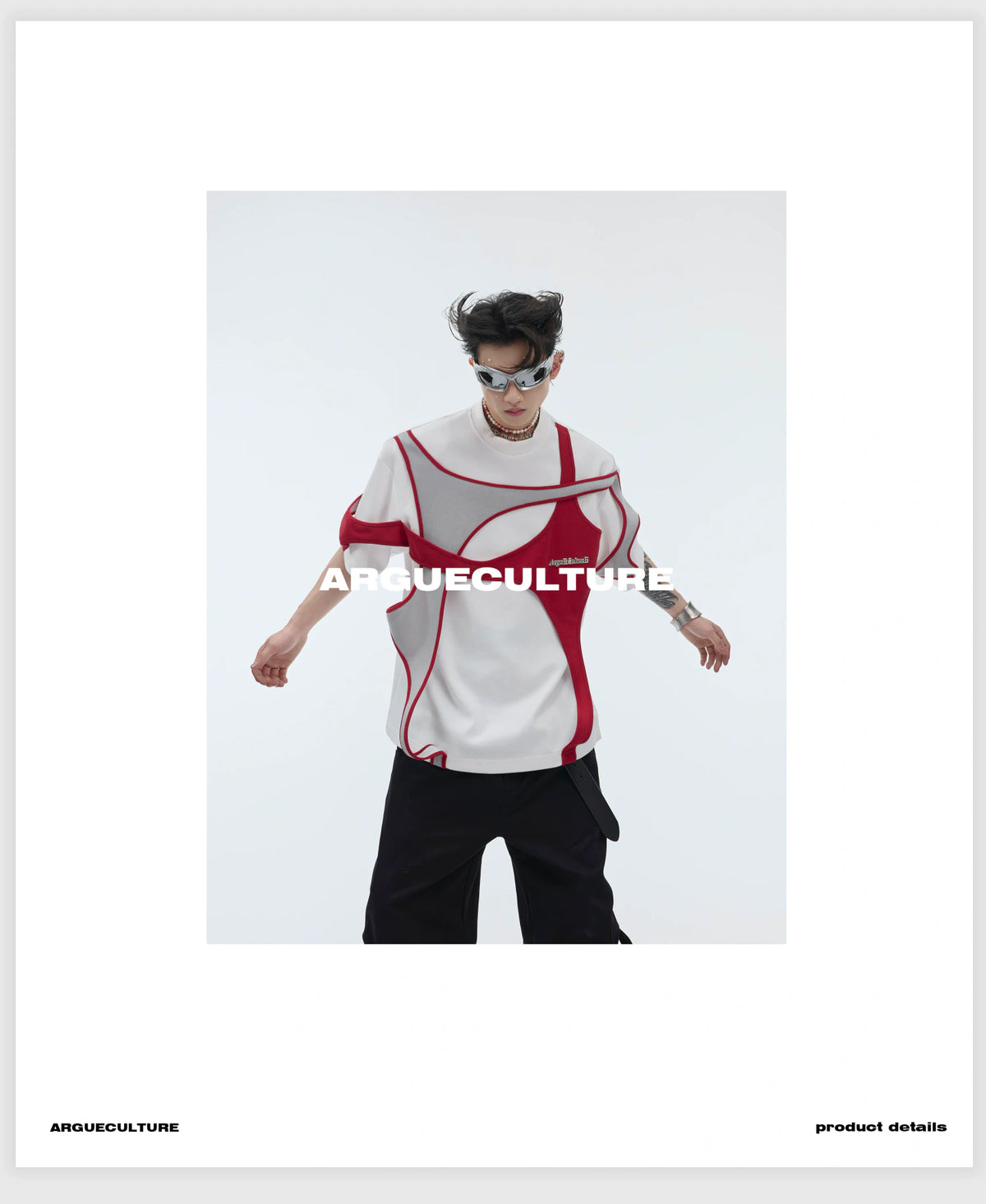 Deconstructed Layered Shoulder-Pad Tee | Streetwear - description image 10