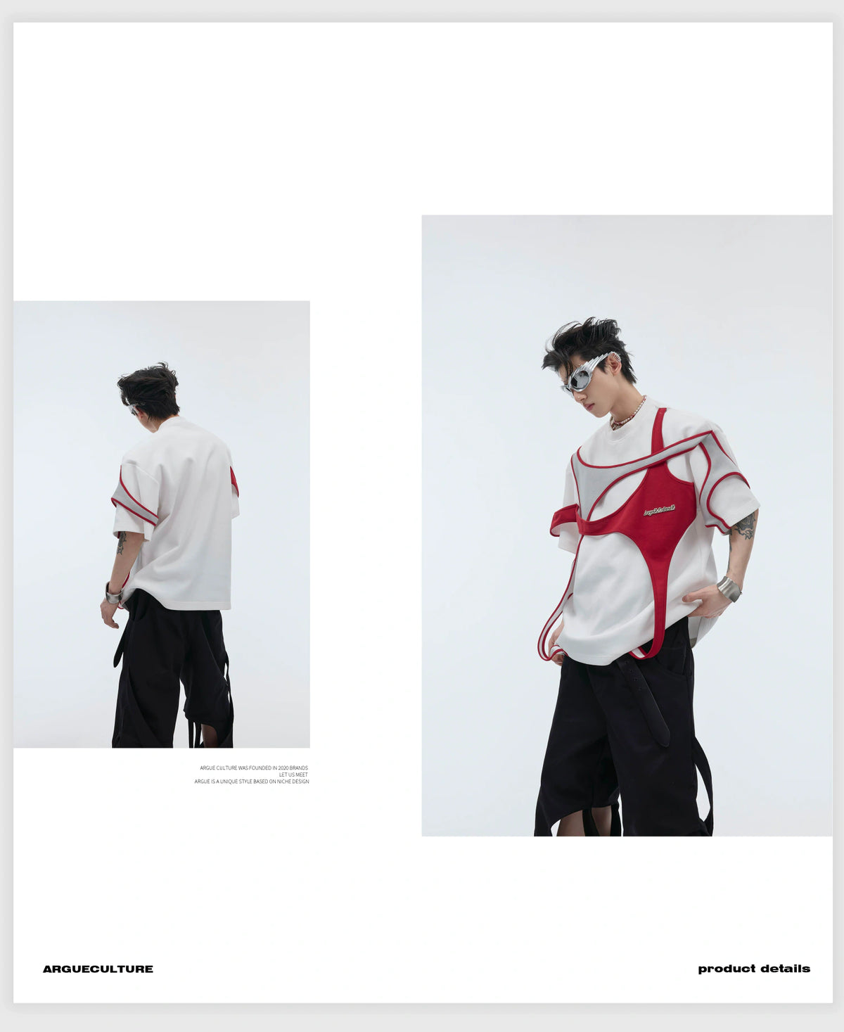 Deconstructed Layered Shoulder-Pad Tee | Streetwear - description image 11