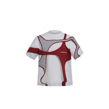 Deconstructed Layered Shoulder-Pad Tee | Streetwear - Red
