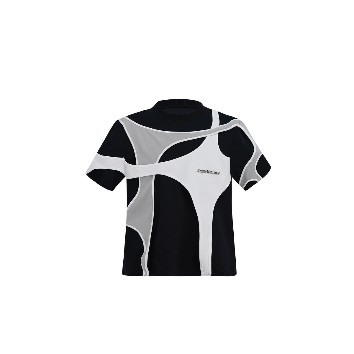 Deconstructed Layered Shoulder-Pad Tee | Streetwear - Black