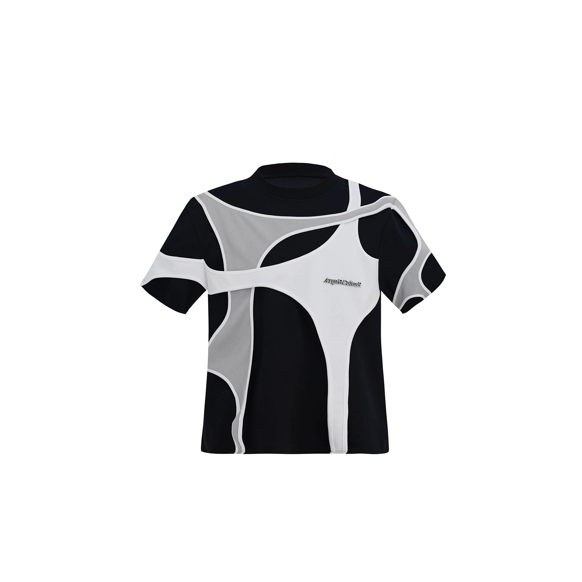 Deconstructed Layered Shoulder-Pad Tee | Streetwear - Black