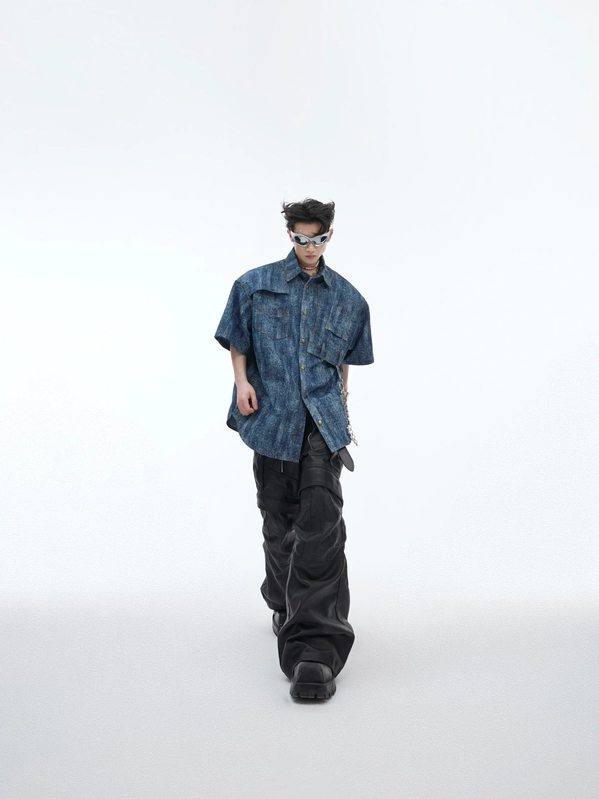 Cotton Tie-Dye Gradient Polo Shirt | Relaxed Fit - main image 5