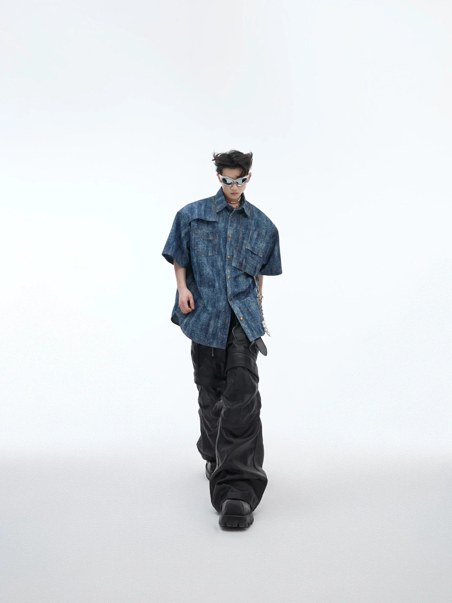 Cotton Tie-Dye Gradient Polo Shirt | Relaxed Fit - main image 5