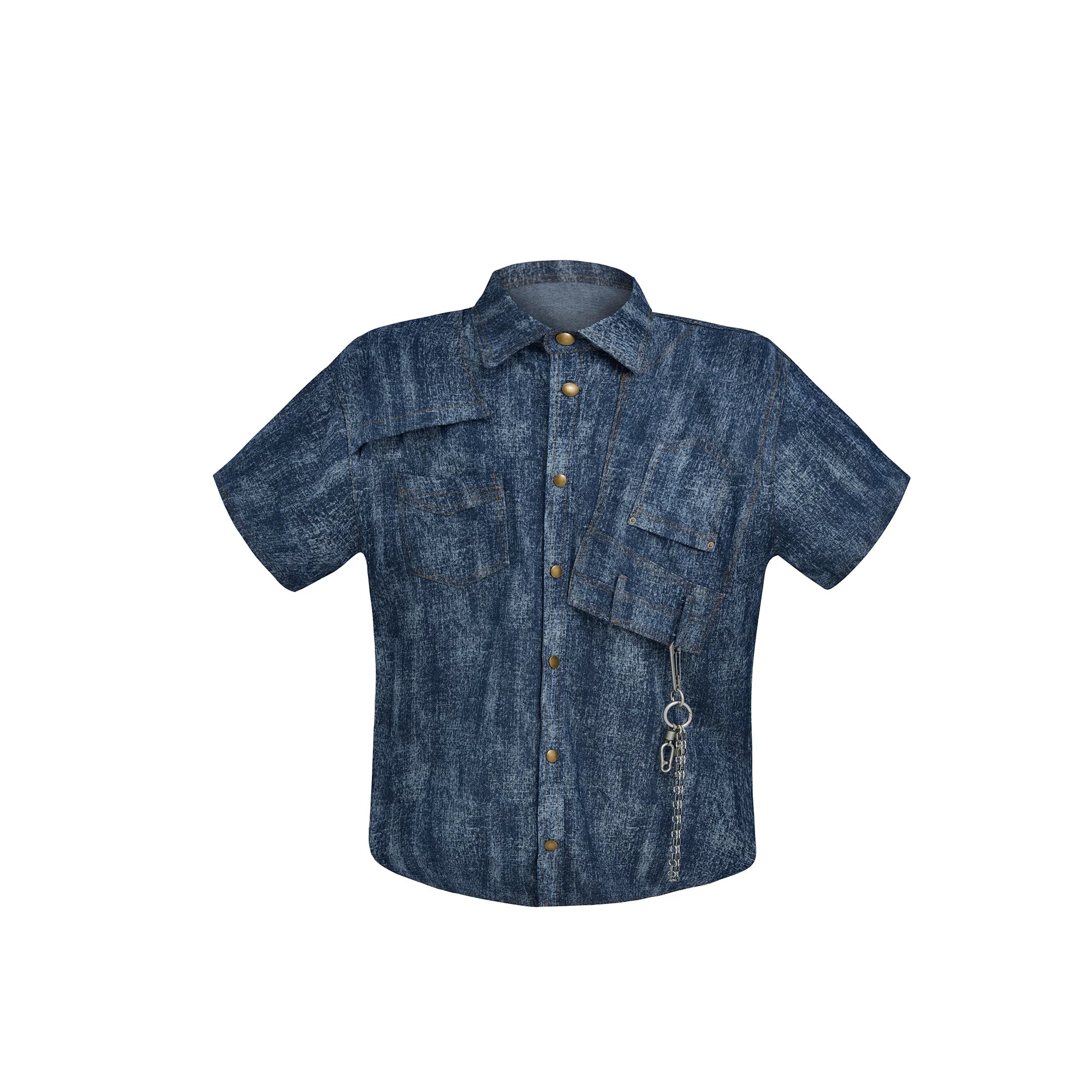Cotton Tie-Dye Gradient Polo Shirt | Relaxed Fit - Blue