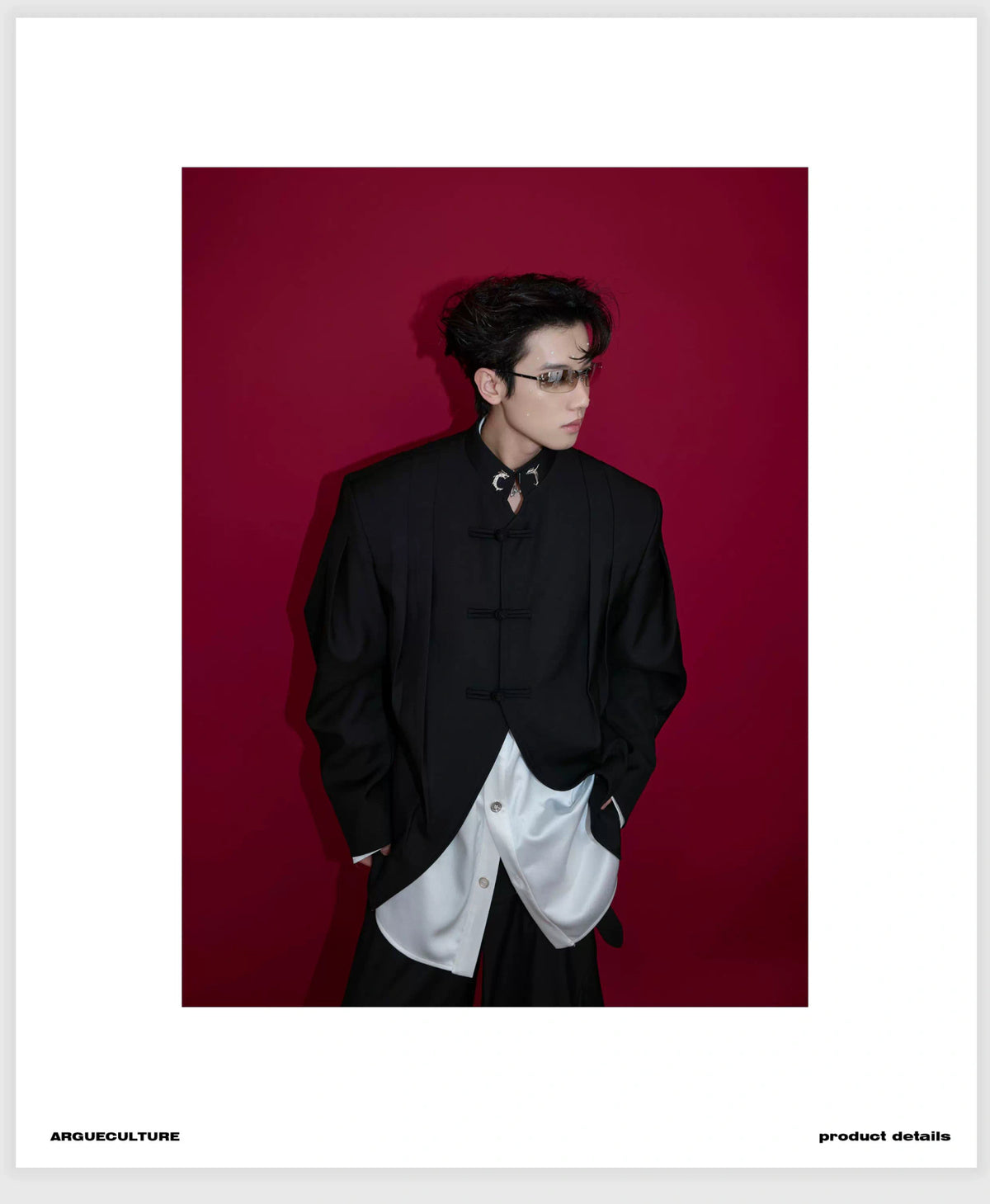 Pleated Frog-Button Jacket | Relaxed New-Chinese Style - description image 3