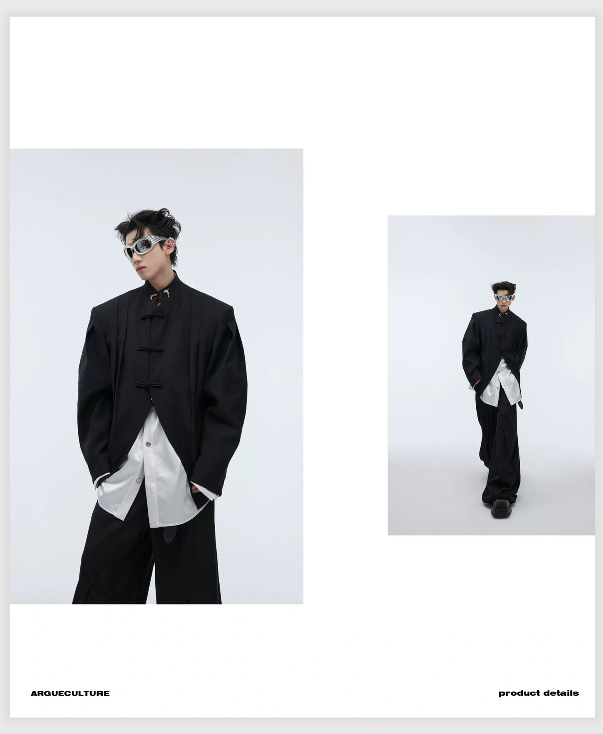 Pleated Frog-Button Jacket | Relaxed New-Chinese Style - description image 4