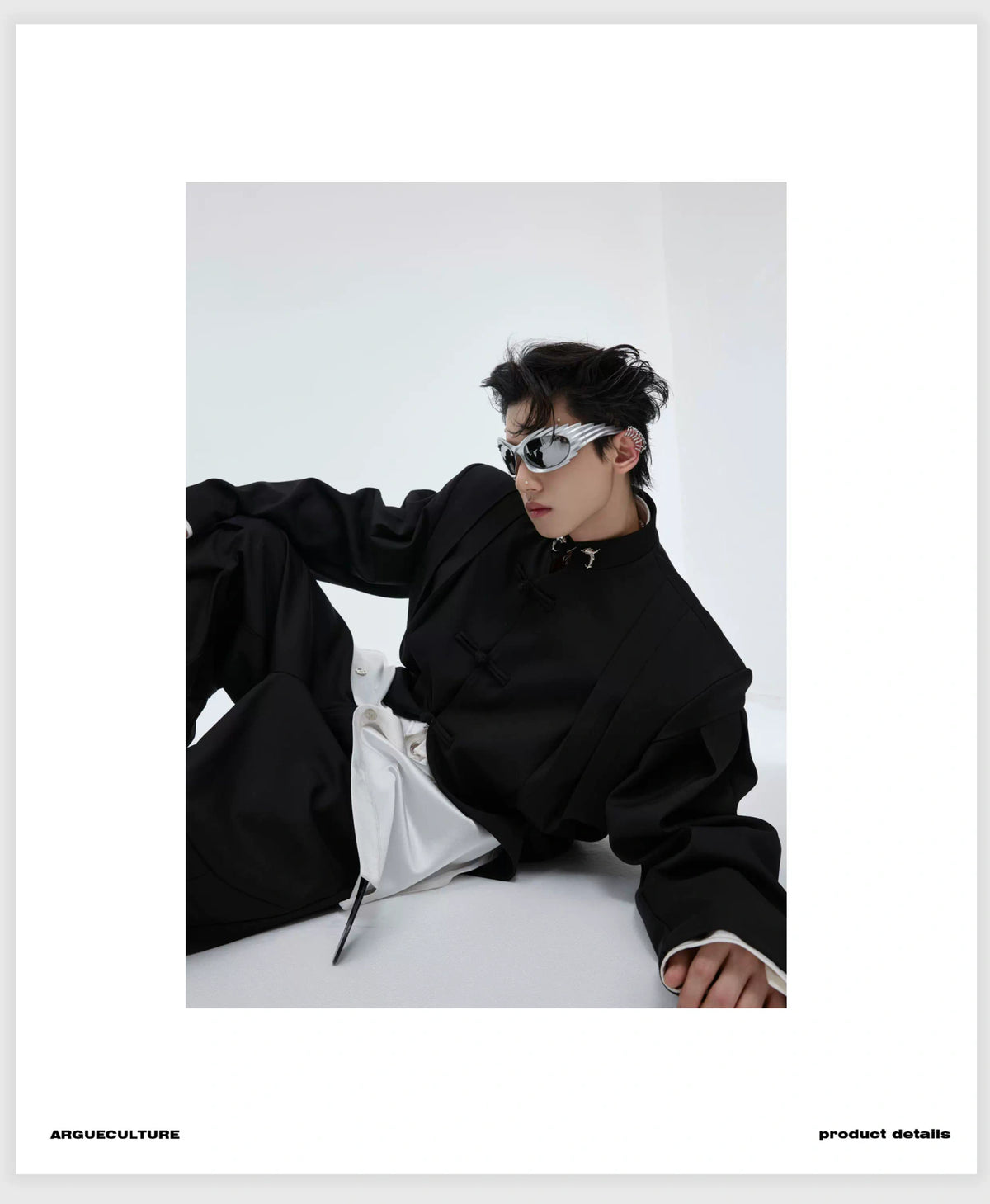 Pleated Frog-Button Jacket | Relaxed New-Chinese Style - description image 5