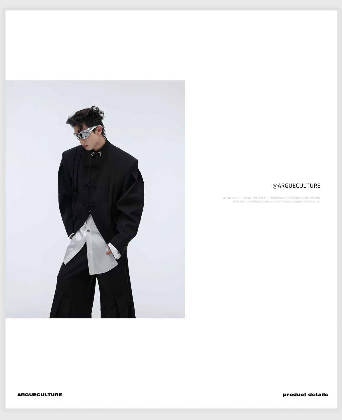 Pleated Frog-Button Jacket | Relaxed New-Chinese Style - description image 6