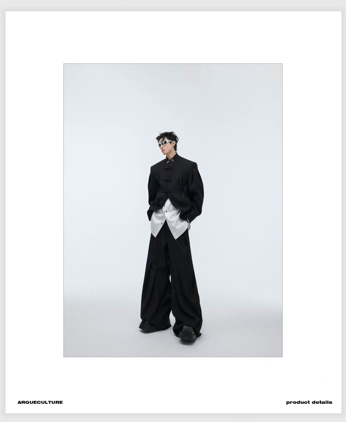 Pleated Frog-Button Jacket | Relaxed New-Chinese Style - description image 9