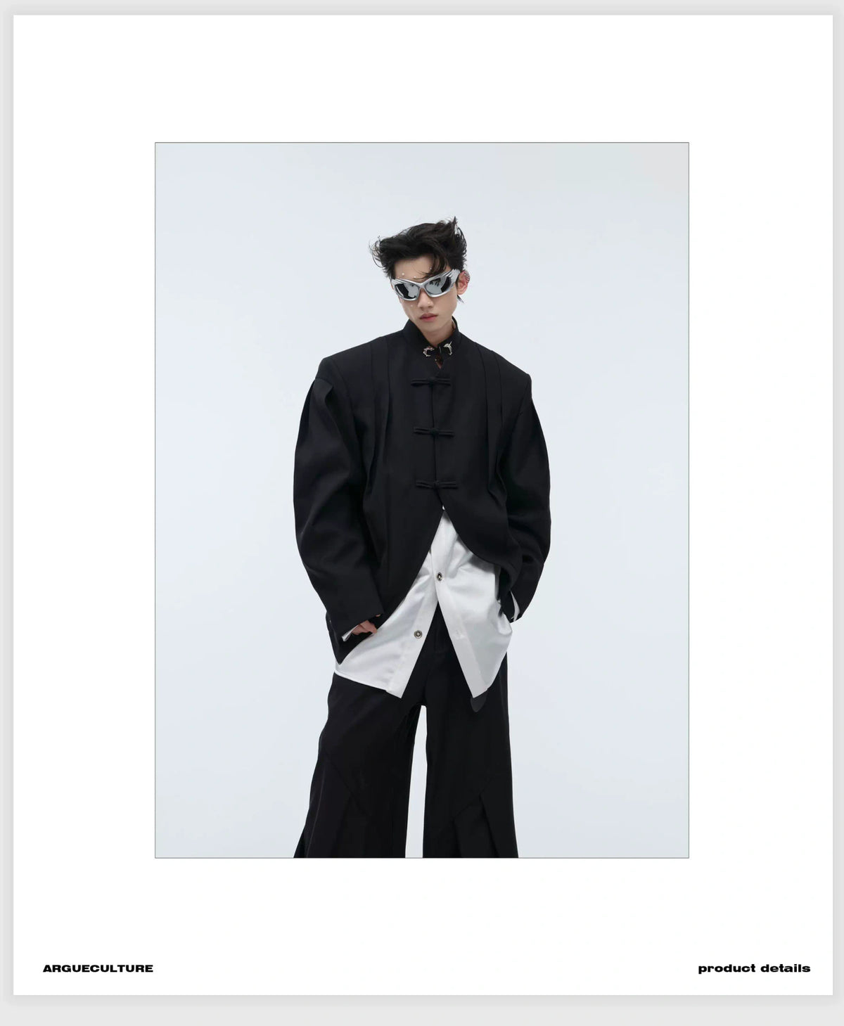 Pleated Frog-Button Jacket | Relaxed New-Chinese Style - description image 11