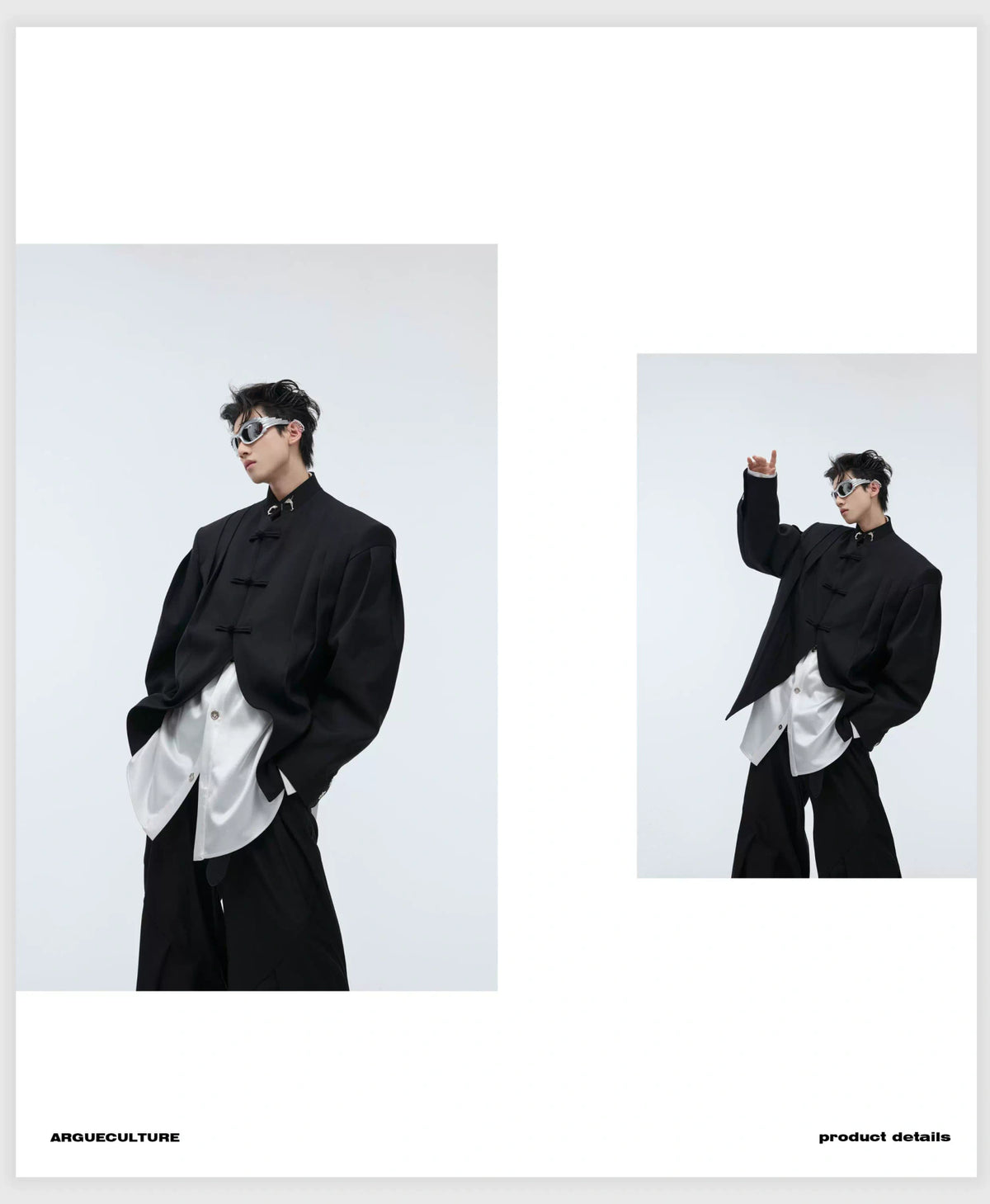 Pleated Frog-Button Jacket | Relaxed New-Chinese Style - description image 12