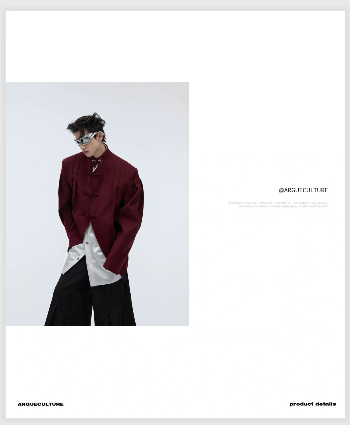 Pleated Frog-Button Jacket | Relaxed New-Chinese Style - description image 18