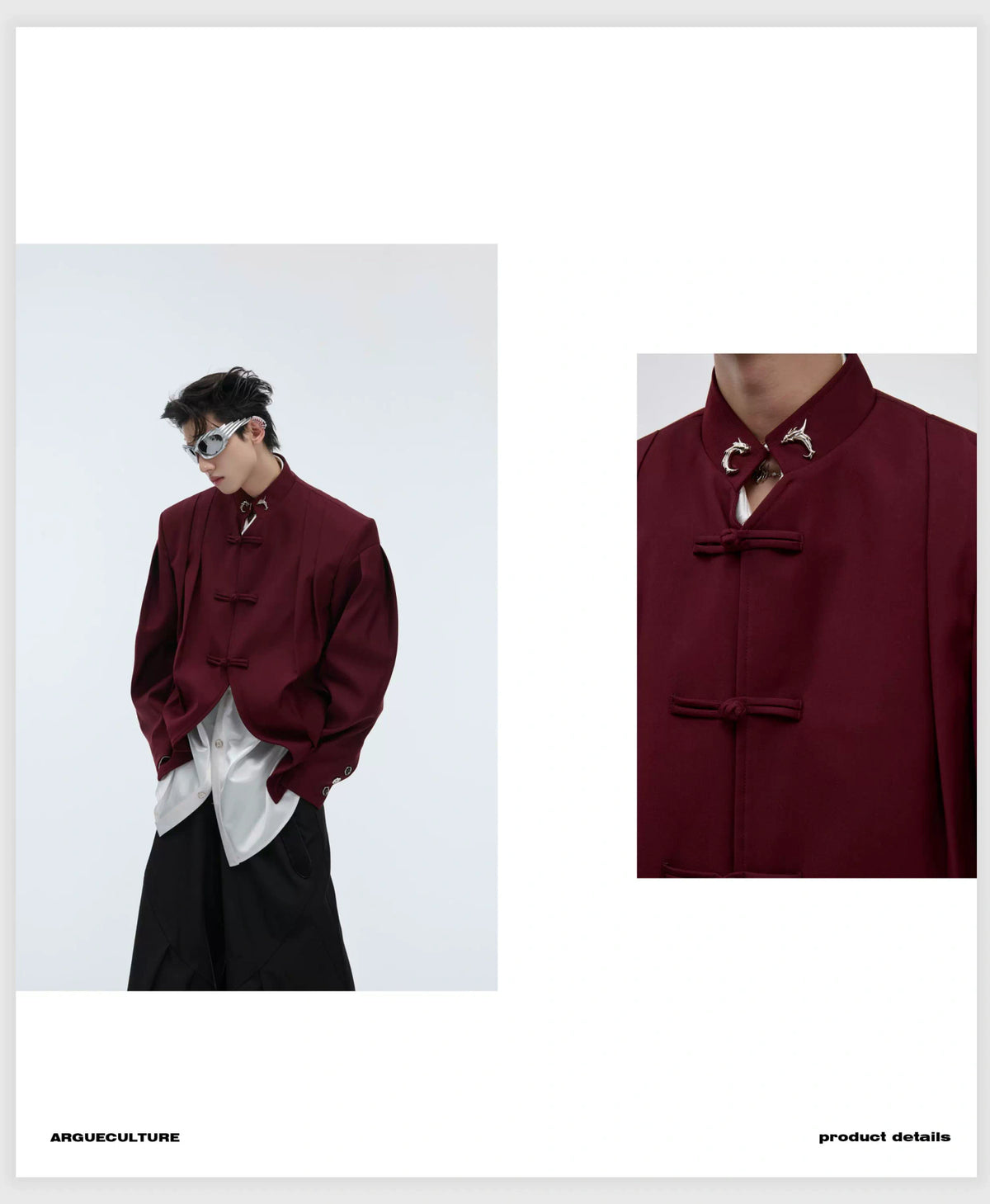 Pleated Frog-Button Jacket | Relaxed New-Chinese Style - description image 20
